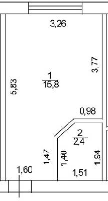 1-кімнатна 15.8 м² в ЖК Ярославський від 17 590 грн/м², Харків