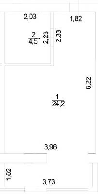 1-кімнатна 24.2 м² в ЖК Ярославський від 17 590 грн/м², Харків