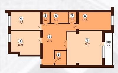 3-комнатная 122.35 м² в ЖК Borispol DeLuxe от застройщика, г. Борисполь