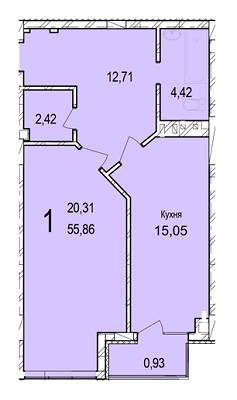 1-кімнатна 55.86 м² в ЖК Bräuhaus Gasse 2 від забудовника, Чернівці