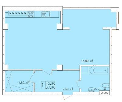 1-комнатная 63.9 м² в ЖК Club Marine от 18 200 грн/м², Одесса