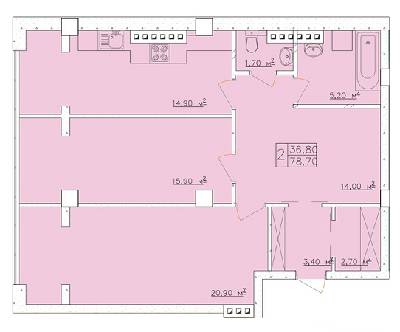 2-кімнатна 78.7 м² в ЖК Club Marine від 21 973 грн/м², Одеса