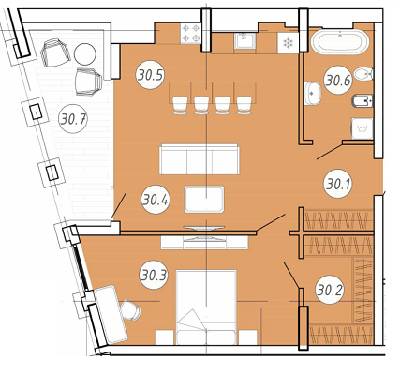 1-кімнатна 65.23 м² в ЖК Forum Apartments від 39 550 грн/м², Львів