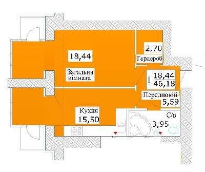 1-кімнатна 46.18 м² в ЖК Теплий стан від забудовника, м. Ірпінь