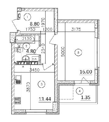 1-кімнатна 44.39 м² в ЖК Karaway Tower від 27 000 грн/м², Київ