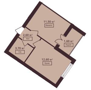 1-комнатная 32 м² в ЖК Мюллер Хаус от 17 950 грн/м², с. Петропавловская Борщаговка