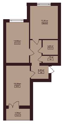 2-кімнатна 61.6 м² в ЖК Мюллер Хаус від 18 150 грн/м², с. Петропавлівська Борщагівка