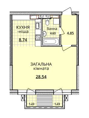 1-кімнатна 47.5 м² в ЖК ObolonSky від забудовника, Київ