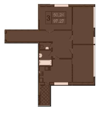 3-комнатная 97.27 м² в ЖК Olimp Tower от застройщика, Хмельницкий