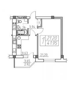 1-кімнатна 41.95 м² в ЖК Prestige Apartments від 25 700 грн/м², Рівне