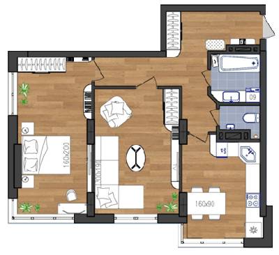 2-кімнатна 68.9 м² в ЖК SunCity від 18 070 грн/м², Одеса