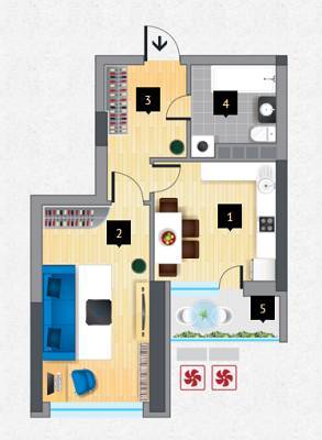 1-комнатная 43.83 м² в ЖК Victory V от 32 400 грн/м², Киев