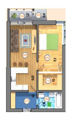 1-кімнатна 47.71 м² в КБ Покрова 2 від 11 500 грн/м², м. Ірпінь