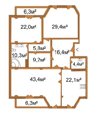 3-кімнатна 167.2 м² в КБ Arch House від 53 800 грн/м², Київ