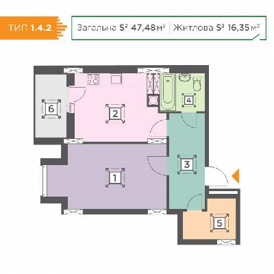 1-комнатная 47.48 м² в ЖК Melody Park от 18 800 грн/м², с. Пролиски