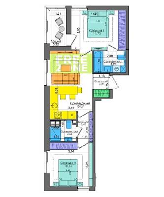 2-кімнатна 50.86 м² в ЖК Файна Таун від 34 500 грн/м², Київ