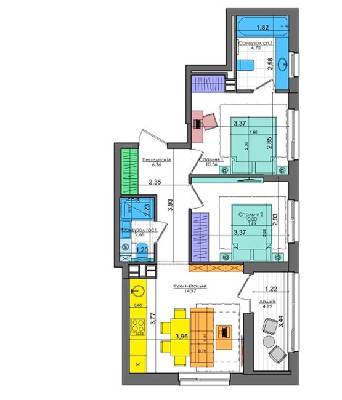 2-кімнатна 53.27 м² в ЖК Файна Таун від 40 800 грн/м², Київ