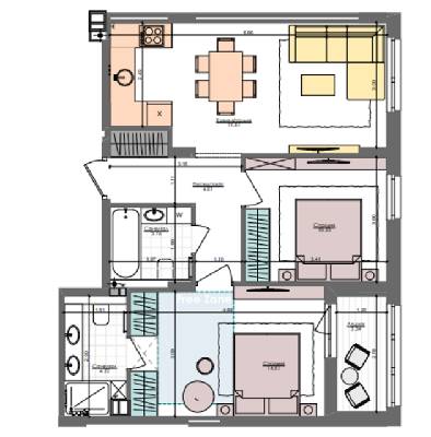 2-комнатная 62.3 м² в ЖК Файна Таун от застройщика, Киев