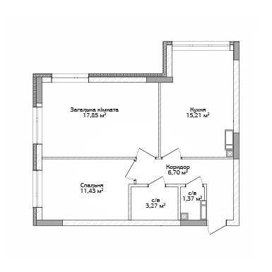 2-комнатная 55.83 м² в ЖК City Park от 12 500 грн/м², г. Ирпень