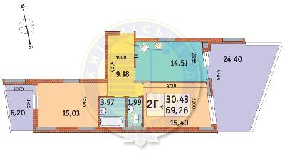 2-кімнатна 69.26 м² в ЖК Італійський квартал від 21 550 грн/м², Київ