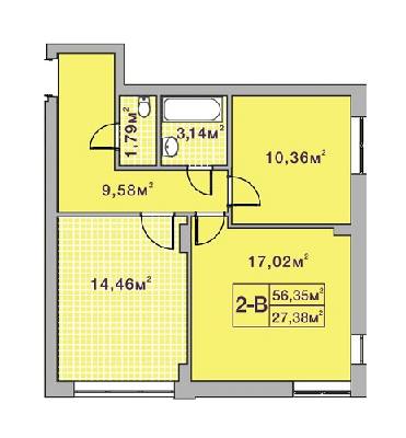 2-кімнатна 56.35 м² в ЖК Центральний-2 від 24 400 грн/м², м. Ірпінь