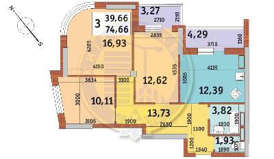 3-комнатная 74.66 м² в ЖК Каховская от 27 702 грн/м², Киев