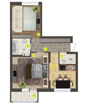 2-комнатная 62.9 м² в ЖК Сан Сити от застройщика, с. Петропавловская Борщаговка