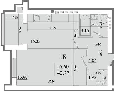 1-комнатная 42.77 м² в КД Brick House от 17 000 грн/м², с. Софиевская Борщаговка