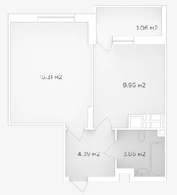 1-комнатная 34.58 м² в ЖК Банковский 2 от 18 900 грн/м², г. Борисполь