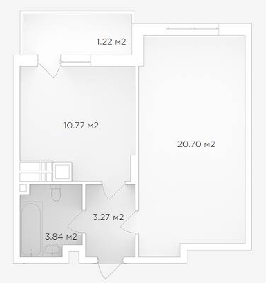 1-комнатная 39.81 м² в ЖК Банковский 2 от 18 000 грн/м², г. Борисполь