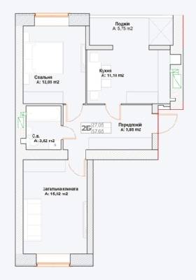 2-комнатная 57.65 м² в ЖК Фортуна-2 от 20 800 грн/м², г. Ирпень