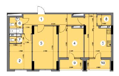 3-кімнатна 86.02 м² в ЖК Шевченківський квартал від забудовника, Київ