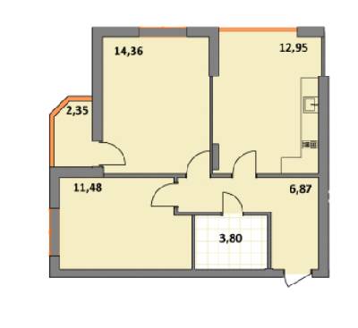 2-комнатная 51.81 м² в ЖК Синергия 2+ от 13 500 грн/м², г. Ирпень