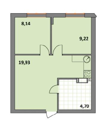 2-комнатная 42.02 м² в ЖК Синергия 2+ от 13 500 грн/м², г. Ирпень