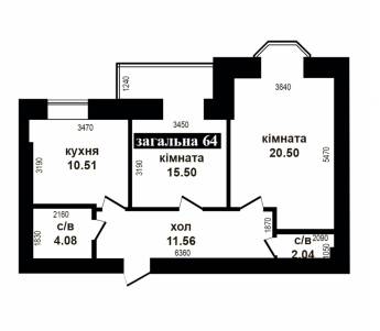 2-кімнатна 64 м² в ЖК Карат від 16 500 грн/м², м. Ірпінь