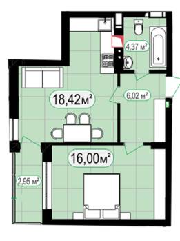 Смарт 47.66 м² в ЖК 7'я від 15 100 грн/м², с. Щасливе