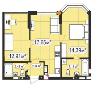 2-комнатная 55.84 м² в ЖК 7'я от 15 700 грн/м², с. Счастливое