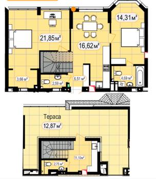 2-комнатная 96.86 м² в ЖК 7'я от 14 500 грн/м², с. Счастливое