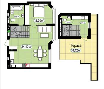 1-кімнатна 70.8 м² в ЖК 7'я від 14 500 грн/м², с. Щасливе