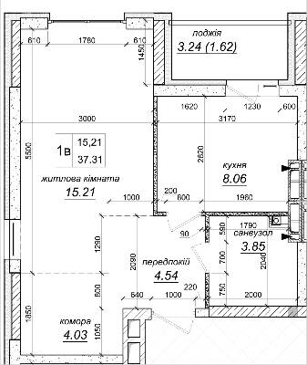 1-комнатная 37.31 м² в ЖК Атлант 2 от 14 500 грн/м², пгт Коцюбинское