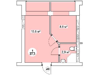 Смарт 27.3 м² в ЖК Новая Дания от 12 800 грн/м², с. Софиевская Борщаговка