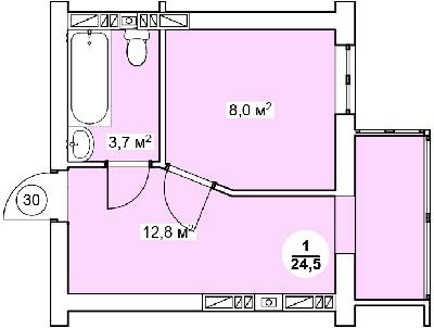 Смарт 24.5 м² в ЖК Новая Дания от 15 900 грн/м², с. Софиевская Борщаговка