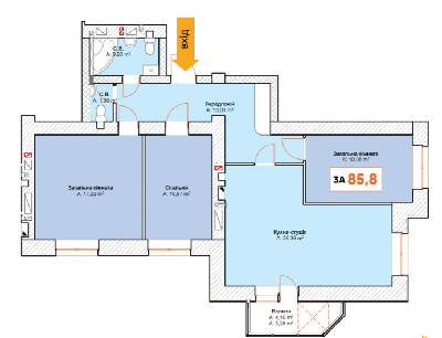 3-кімнатна 85.8 м² в ЖК Continent від 12 000 грн/м², м. Буча