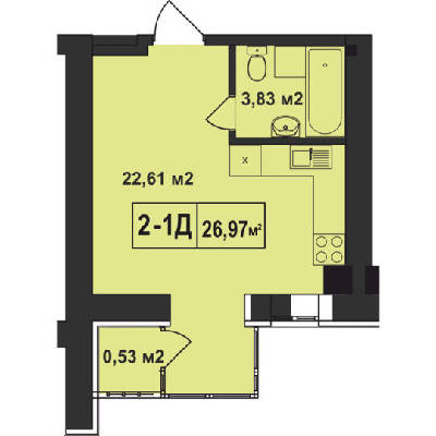 Смарт 26.97 м² в ЖК Покровський від 12 500 грн/м², смт Гостомель