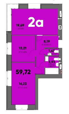 2-кімнатна 63.47 м² в ЖК Continent Ray від 23 900 грн/м², м. Буча