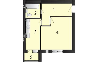 1-кімнатна 37.44 м² в ЖК Пейзажні озера від 10 000 грн/м², смт Макарів