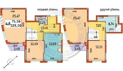 Двухуровневая 129.3 м² в ЖК Радужный от 23 053 грн/м², Киев