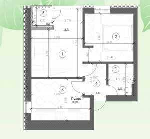 2-комнатная 45.01 м² в ЖК Гостомельские Липки-2 от 9 400 грн/м², пгт Гостомель