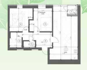 3-кімнатна 60.06 м² в ЖК Гостомельські Липки-2 від 9 399 грн/м², смт Гостомель