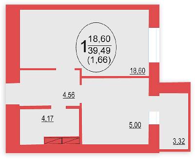 1-кімнатна 39.49 м² в ЖК Софія Київська від 13 300 грн/м², с. Софіївська Борщагівка